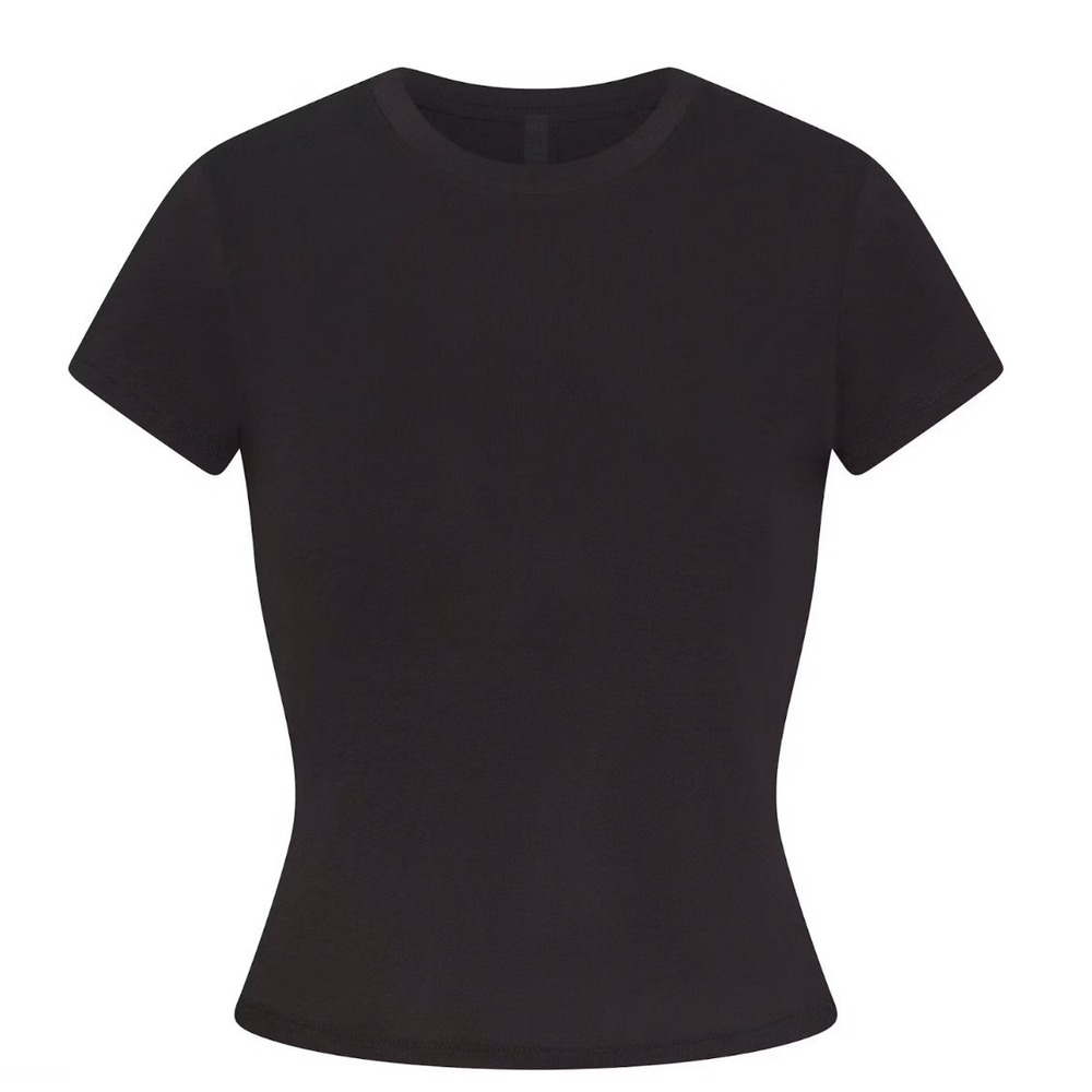 Skims Work In Jersey T-Shirt Washed Onyx XS TP-SSL-12063W